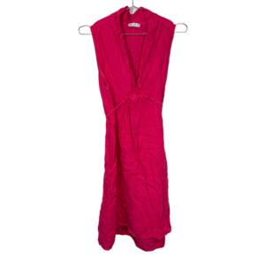 Hot Pink Sleeveless Linen Summer Sundress‎ Large